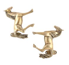 Brass Horse Animal Door Handles In Pair