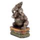 WoodenÂ Ganesha Playing Flute Statue