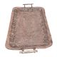 Copper Repoussed Design Serving Tray With Handles