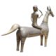 Brass Indian Dhokra Horse and Rider Statue