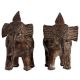 Rustic Brass Dhokra Elephant Figurines In Pair