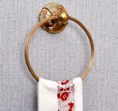 Ornate Brass Towel Ring Holder