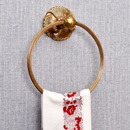 Ornate Brass Towel Ring Holder