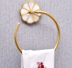 Brass Mother Of Pearl Towel Ring