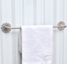 Silver Brass Towel Rail Bathroom Single Towel Bar