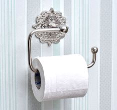 Silver Wall Mounted Brass Toilet Roll Holder