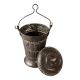 Brass Bucket With Embossed Pattern With Lid