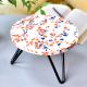 Wood And Resin Rainbow Speckled Cake Stand With Iron Legs