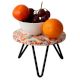 Wood And Resin Rainbow Speckled Cake Stand With Iron Legs