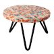 Wood And Resin Rainbow Speckled Cake Stand With Iron Legs