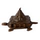 Brass Tortoise Pyramid Meru Shree Yantra In Dark Finish