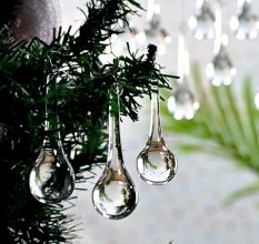 20 Piece Clear Glass Ornaments-Clear Glass Teardrop Christmas Ornaments