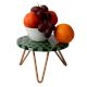Green Chequered Wood And Resign Cake Stand Stool With  Iron Legs