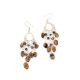 92.5 Sterling Silver Tiger Eye Beads Chandelier Earrings