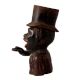 Black Man with Hat Money Box Brass Statue