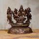 Copper Narsimha Laxmi With Garuda And Hanuman Statues