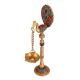 Golden Brass Oil Lamp with Colorful Stones