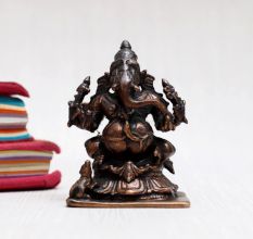 Hindu God Copper Statue of Lord Ganesha for Home Decor