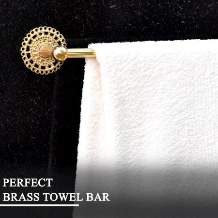 Golden Handmade Towel Hanger Made of Premium Brass