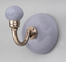 Solid Grey Round Ceramic Wall Hook