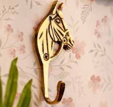 Golden  Brass Western Horse Wall Hooks