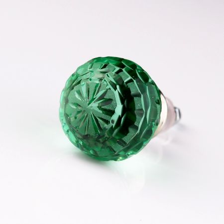 Mint Green Round Patterned Glass Knob