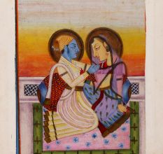 Unique Paper Painting of Radha Krishna from Rajasthan