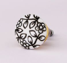 Black Etched Ceramic Knob