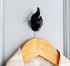 Modern Decorative Black Fox Face Iron Wall Hooks-3 Pieces