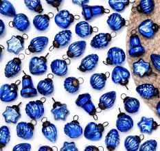 Blue Tiny Christmas Ornaments -25 Pieces