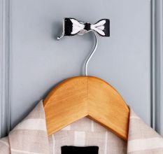 Handmade White and Black Iron Bow Modern Wall Hook