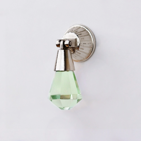 Mint Octagon Glass Pull Teardrop Cabinet Knob