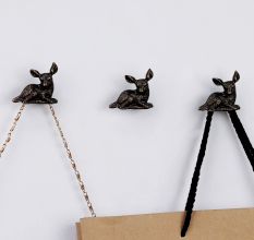 Handmade Antique Fawn Wall Hooks Pack of 3