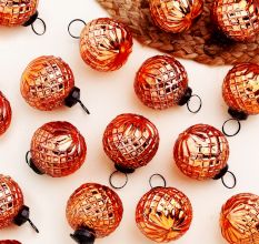 12 Pieces Modern Glass Christmas Hanging Ornaments For Tree Decoration 