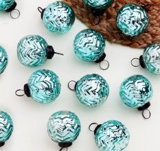 12 Pieces Modern Glass Sky Blue Christmas Ornaments For Tree Decoration