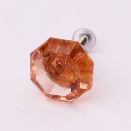 Pink Octagon Shape Glass Cabinet Knob Online