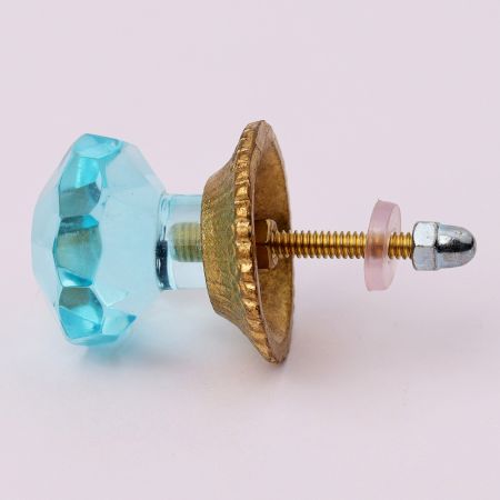 Water Octagon Shape Glass Drawer Knob