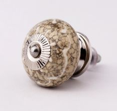 White Crackle Wheel Ceramic Cabinet Knob