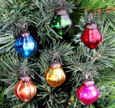 Tiny Diamond Glass Christmas Hanging Ornaments