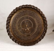 Traditional Handmade Peacock Wall Hanging Brass Plate