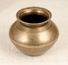 Gujarati Brown Finish Holy Water Pot Made of Finest Brass