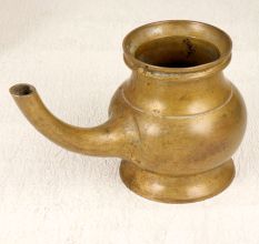 Brown Finish Handmade Holy Water Pot with Spout for Rituals