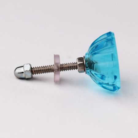 Royal Blue Paneled Sides Glass Cabinet Knob