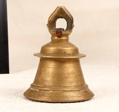 Holy Brown Temple Bell Made of Bell Metal for Rituals