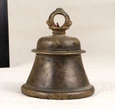 Elegant Brown Vintage Temple Bell Made of Finest Bell Metal