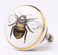 Golden Bumble Bee Flat Ceramic Cabinet knobs