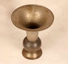 Grey Finish Vintage Brass Flower Pot from Hyderabad for Decor