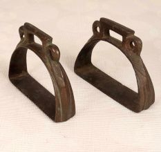 Handcrafted High-Quality Brass Horse Stirrups in Brown Finish in Pair