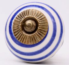 Navy Blue Striped Knob