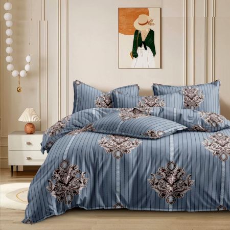 Beautiful Glace Cotton Soft Non Fitted Double Bedsheet Set with 2 Pillow Covers | 230 x 250 cm